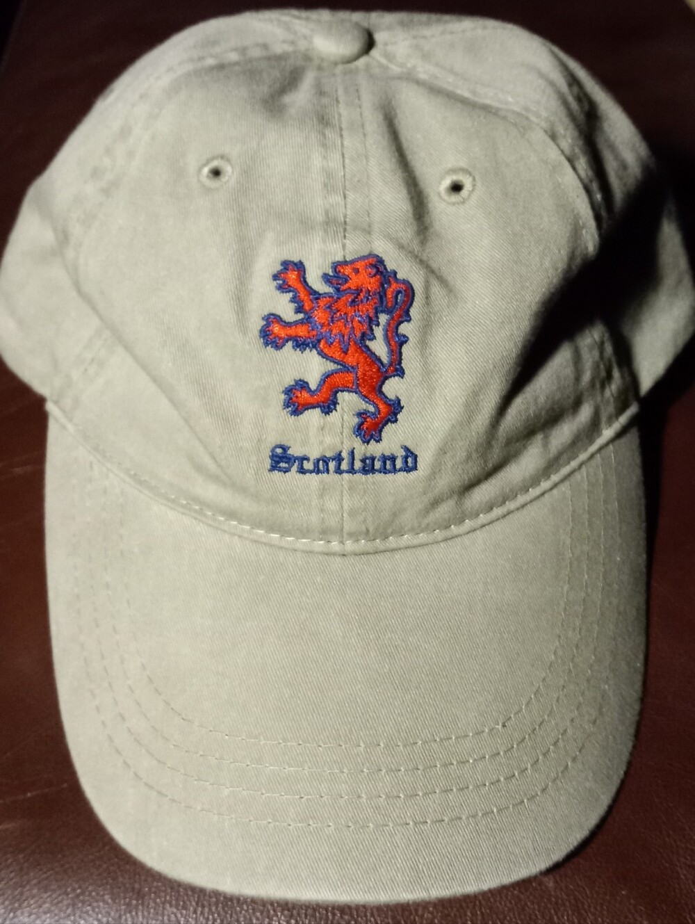 Scotland Tan Cap with Orange and Blue Embroidered Lion